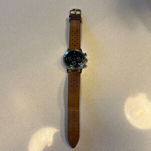 Marlin® Chronograph Tachymeter 40mm Leather Strap Watch